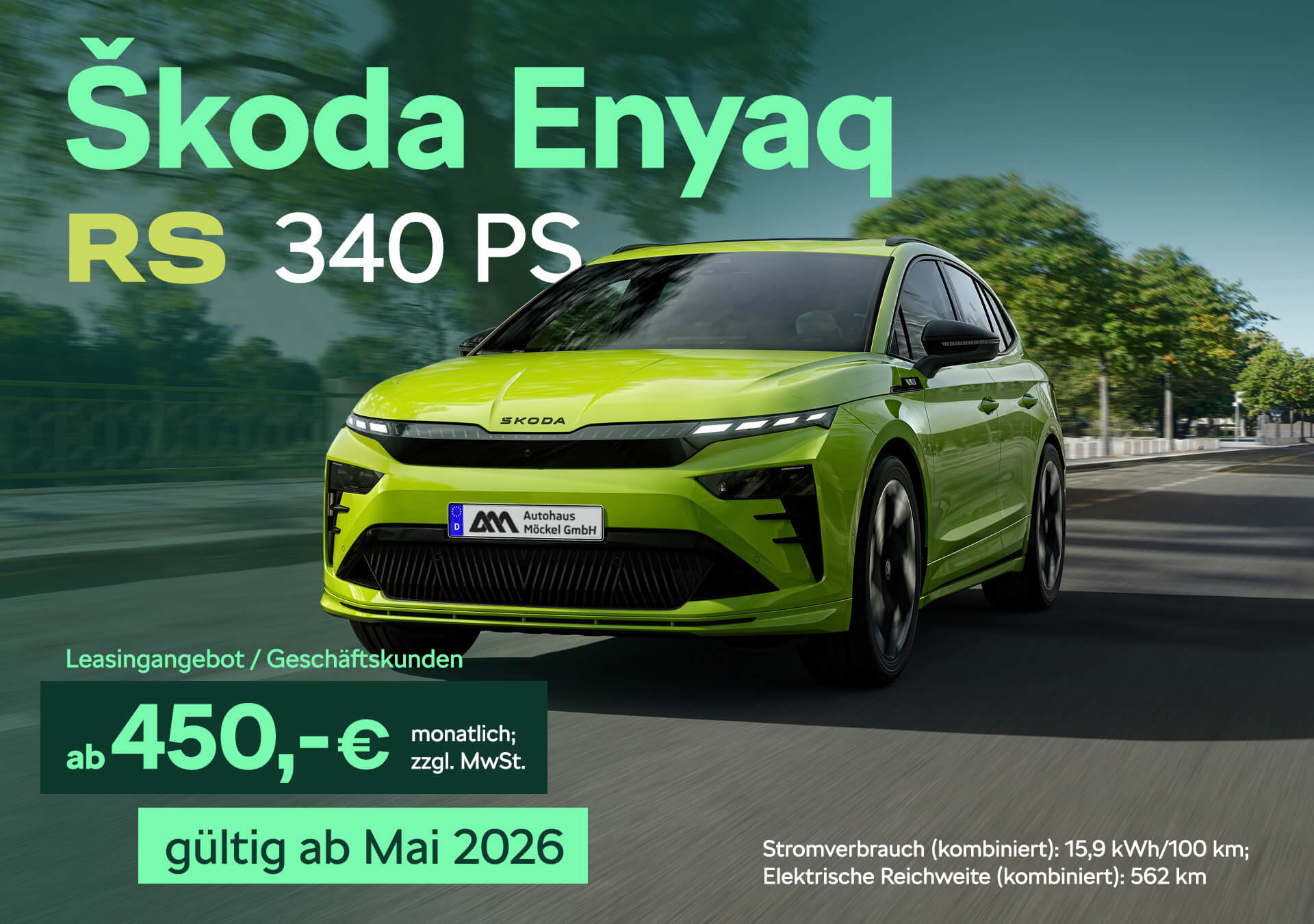 Skoda Enyaq RS Geschäftsleasing